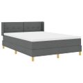 vidaXL Posteľ s pružinovým rámom Tmavo šedá 200 x 160 cm látka