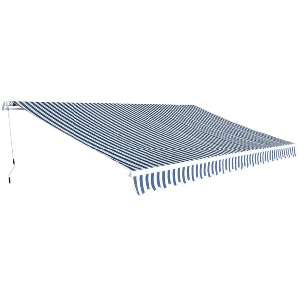 vidaXL Skladacia markíza ručne zaťahovacia 500 cm modro/biela