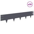 vidaXL Obrubník trávnika 50 ks 100 x 20 cm Oceľ Antracitová