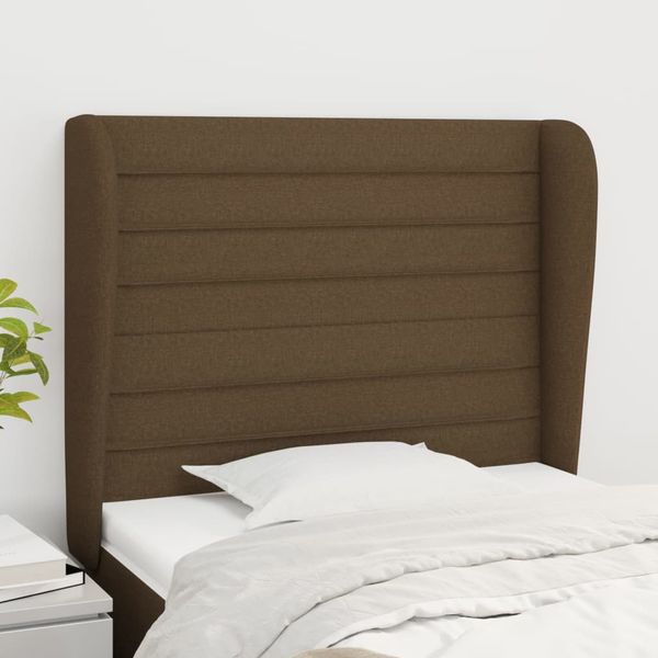 vidaXL Čelo postele so záhybmi tmavohnedé 93 x 23 x 118/128 cm látka