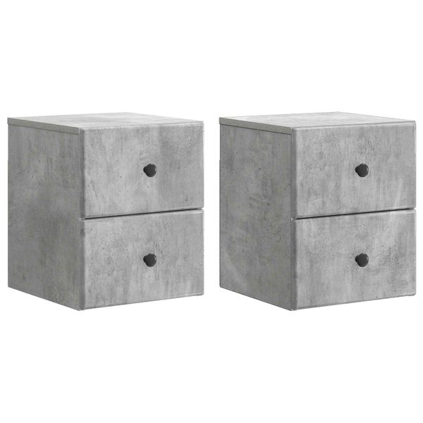 vidaXL Nástenná nočná skrinka 2 pcs Betónovo sivá 34,5 x 33 x 40 cm