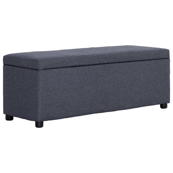 vidaXL Lavica s úložným priestorom 116 cm tmavosivá polyester