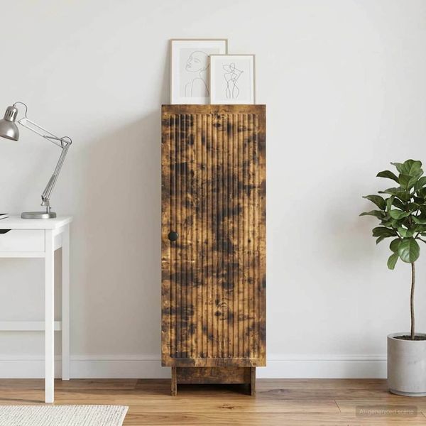 vidaXL Servírovacia skriňa Dymový dub 33 x 34,5 x 90 cm