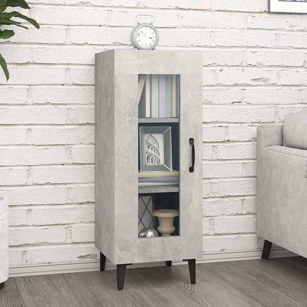 vidaXL Komoda betónovo sivá 34,5x34x90 cm spracované drevo