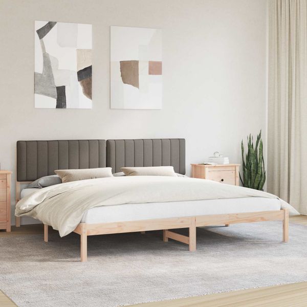 vidaXL Rám postele s čalúneným čelom Sivohnedá 200 x 200 cm