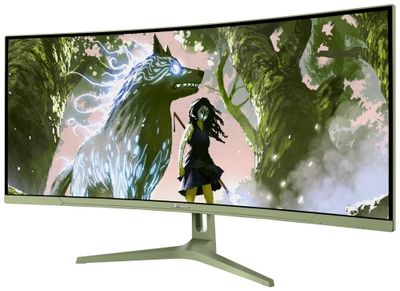 AROZZI NOVA herní monitor 34" 34T2K165 Forest Green/ LED/ 3440x1440/ 165Hz/ VA/ 4000:1/ 1ms/ 2xHDMI/ 2xDP/ mech. zelený LED monitor, herní, prohnutý, 34", VA, 3440×1440, 21:9, 1ms, 165Hz, 2× HDMI, 2× DisplayPort, repro, zelený, en. tr. F