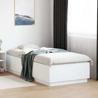 vidaXL Posteľný rám biely 100x200 cm kompozitné drevo