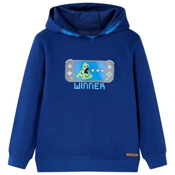 Detská mikina s kapucňou tmavomodrá 92