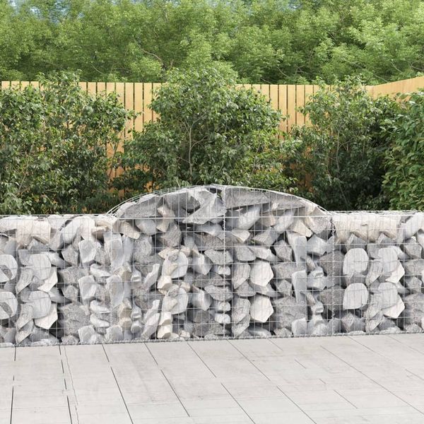 vidaXL Oblúkový gabionový kôš 300x50x80/100 cm pozinkované železo