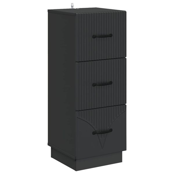 vidaXL Zásuvkový kabinet Čierna 33 x 34,5 x 87 cm Kompozitné drevo