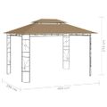 vidaXL Altánok 4x3x2,7 m sivohnedý 160 g/m²