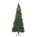 vidaXL Rohový umelý vianočný strom s 300 LED-i Zelená 240 cm PVC a kov