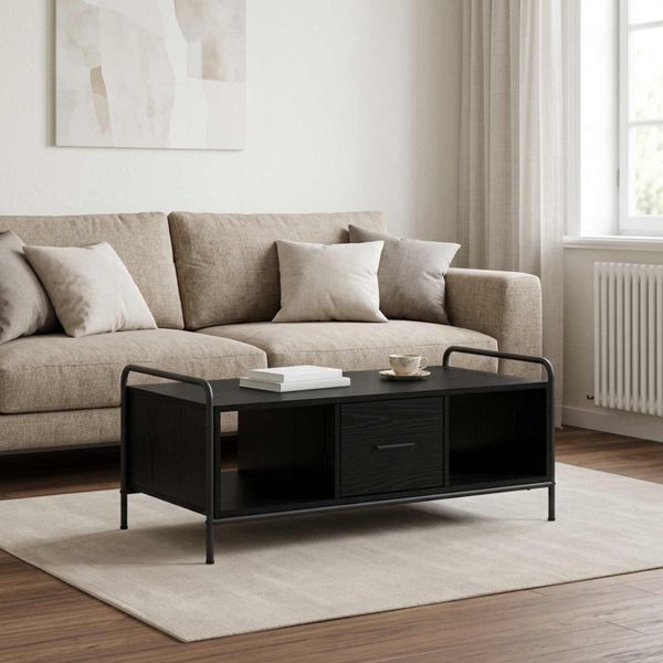 vidaXL Konferenčný stolík Čierny dub 99,5 x 49 x 41 cm