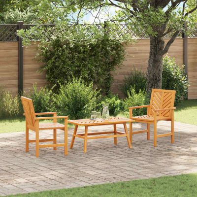 vidaXL Záhradný lounge set 3 pcs Hnedá Pevné akáciové drevo