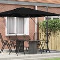 vidaXL Roma Parasol Čierna 286 x 284 x 265 cm Hliník a polyester