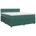 vidaXL Posteľ boxspring s matracom Tmavozelená 200 x 200 cm Zamat