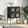 vidaXL Highboard Black 68x39x107 cm Oceľ