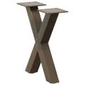 vidaXL Nohy konferenčného stolíka v tvare X, 2 ks, prírodná oceľ, 37 x (30-31) cm, oceľ