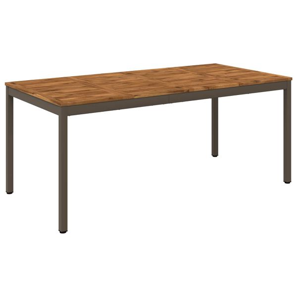 vidaXL Záhradný jedálenský stôl Prírodná a kávová 147 x 88,5 x 75 cm