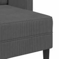 vidaXL 2-miestna pohovka s ležadlom v tvare L, tmavosivá, 125 cm, ľanová