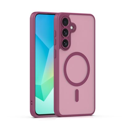 Matné puzdro Mag Matt pre Samsung Galaxy S24 / S25 bordová veľký otvor