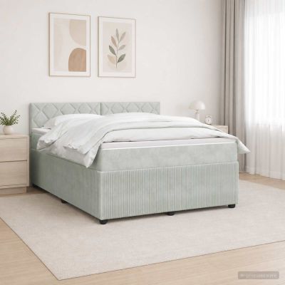vidaXL Posteľ boxspring s matracom Svetlosivá 140 x 200 cm Zamat