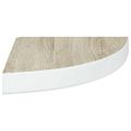 vidaXL Nástenné rohové police 2 ks dub a biele 25x25x3,8 cm MDF