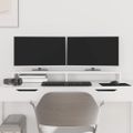vidaXL Stojan na monitor biely 100x27x10 cm masívna borovica