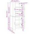 vidaXL Highboard Staré drevo 69,5 x 34 x 180 cm Kompozitné drevo