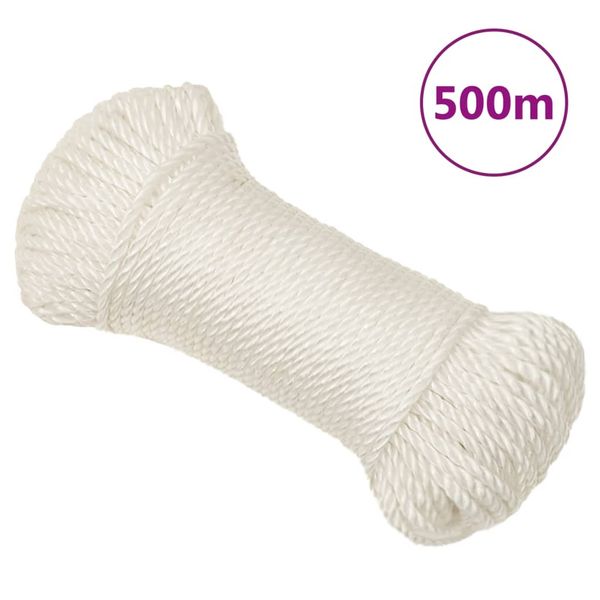 vidaXL Pracovné lano biele 3 mm 500 m polypropylén