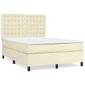 vidaXL Boxspring posteľ s matracom krémová 140x190 cm umelá koža
