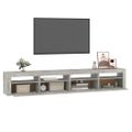 vidaXL TV skrinka s LED svetlami betónová sivá 240 x 35 x 40 cm
