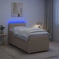 vidaXL Posteľ boxspring s matracom Krémová 100 x 200 cm Látka