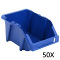 vidaXL Stohovateľné úložné boxy 50 ks, 200x300x130 mm, modré