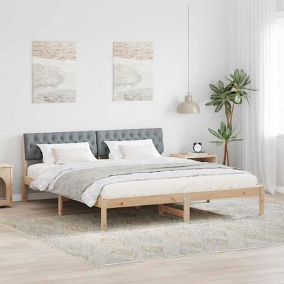 vidaXL Rám postele Hnedá a svetlo šedá 180 x 200 cm Borovicový masív
