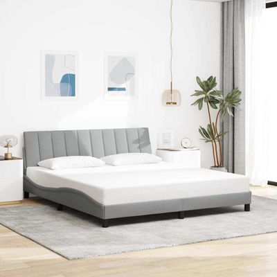 vidaXL Rám postele bez matraca Hanko bledosivý 180x200 cm látka
