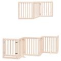 vidaXL Brána pre psa s dverami skladacia 9 panely 450cm topoľové drevo