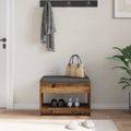 vidaXL Predsieňová lavica Staré drevo 63 x 38 x 45 cm