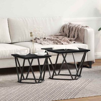 vidaXL Sada príručných stolíkov 2 pcs Čierny dub 50 x 50 x 40 cm