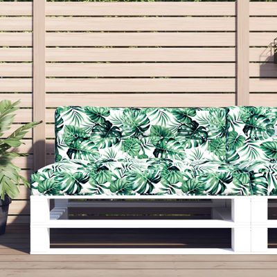 vidaXL Podložka na paletový nábytok, vzor s listami 120x40x12cm, látka