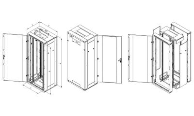 Triton 19' rozvaděč stojanový rozebiratelný 42U/800x600 RAL7035, šedá Rozvadec, stojanový, rozebíratelný, 19", 42U, 800×600, sklenené dvere, RAL7035, šedý