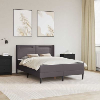 vidaXL Rám postele s matracom Sivá 160 x 200 cm Umelá koža