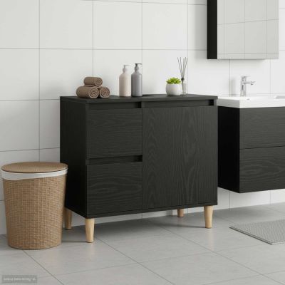 vidaXL Kúpeľňová skriňa Čierny dub 65 x 33 x 60 cm Kompozitné drevo