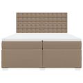 vidaXL Boxspring posteľ s matracom kapučínová 200x200 cm umelá koža