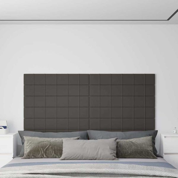 vidaXL Nástenné panely 12 ks tmavosivé 90x15 cm zamatové 1,62 m²