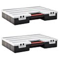 VidaXL Sortiment boxy 2 ks s nastaviteľnými prepážkami 460x325x80 mm