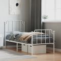 vidaXL Kovový rám postele s predným a zadným čelom biely 80x200 cm