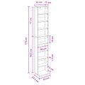 vidaXL CD Skrinka Čierny dub 33 x 23,5 x 175 cm Kompozitné drevo