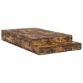 vidaXL Rám postele s úložným prostorem so zásuvkou Dymová dub 120 cm
