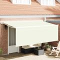 vidaXL Sklopná markíza Krémová 400 x 200 cm Polyester a hliník